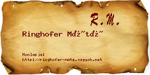 Ringhofer Máté névjegykártya